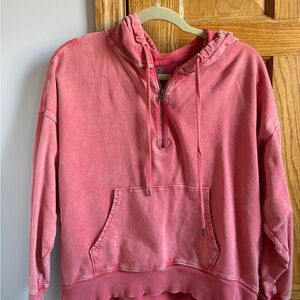Aerie Pink Hoodie with Half-Zip